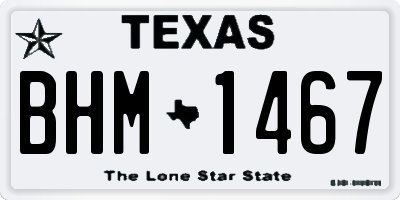 TX license plate BHM1467