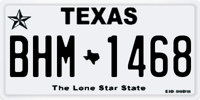 TX license plate BHM1468