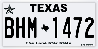 TX license plate BHM1472