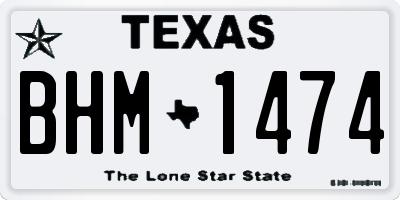 TX license plate BHM1474