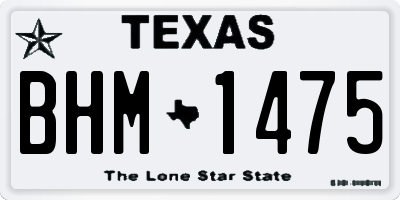 TX license plate BHM1475