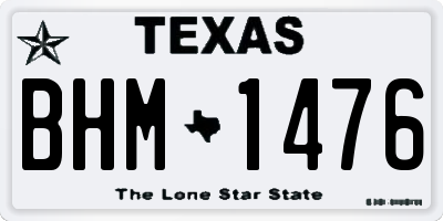 TX license plate BHM1476