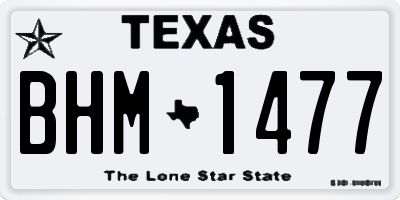 TX license plate BHM1477