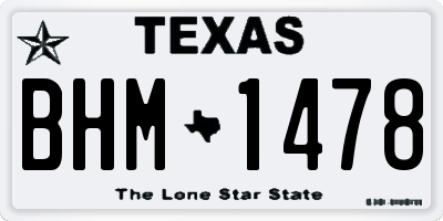 TX license plate BHM1478