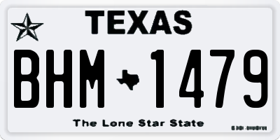 TX license plate BHM1479