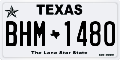 TX license plate BHM1480