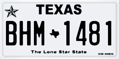 TX license plate BHM1481