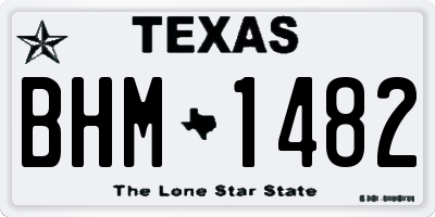TX license plate BHM1482