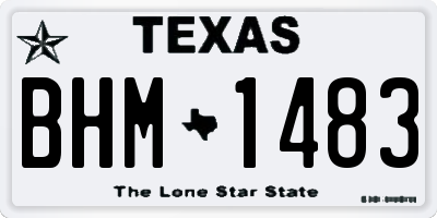 TX license plate BHM1483