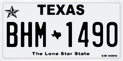 TX license plate BHM1490
