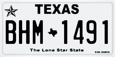 TX license plate BHM1491