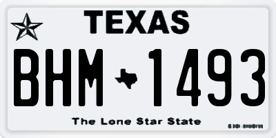 TX license plate BHM1493