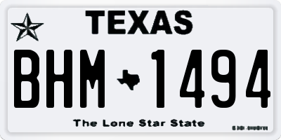 TX license plate BHM1494