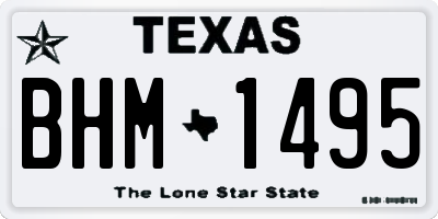 TX license plate BHM1495