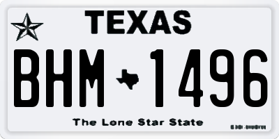 TX license plate BHM1496