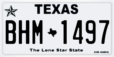 TX license plate BHM1497