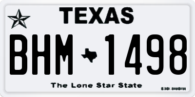 TX license plate BHM1498