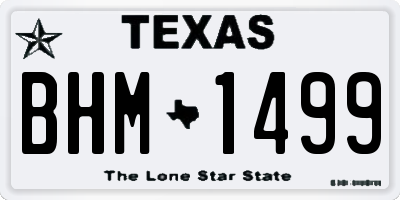 TX license plate BHM1499