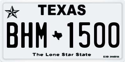 TX license plate BHM1500