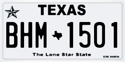 TX license plate BHM1501
