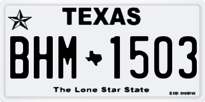 TX license plate BHM1503