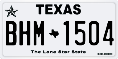 TX license plate BHM1504
