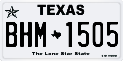TX license plate BHM1505