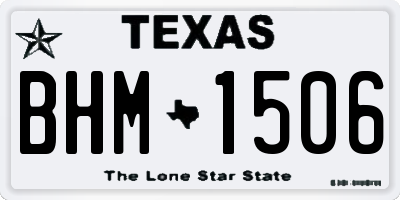 TX license plate BHM1506
