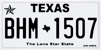 TX license plate BHM1507