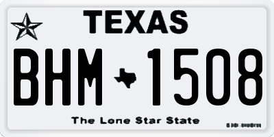 TX license plate BHM1508