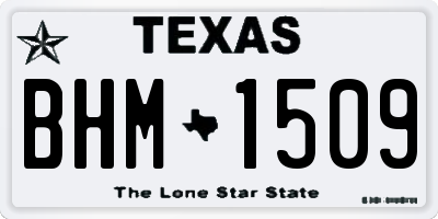 TX license plate BHM1509