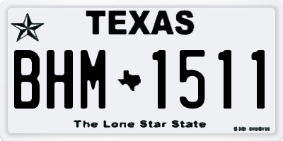 TX license plate BHM1511