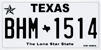 TX license plate BHM1514
