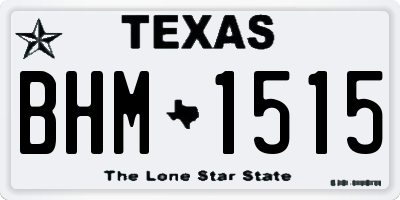TX license plate BHM1515