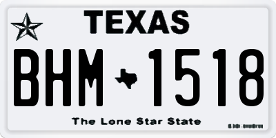 TX license plate BHM1518