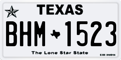 TX license plate BHM1523