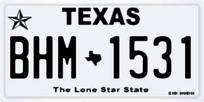 TX license plate BHM1531