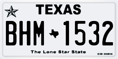 TX license plate BHM1532