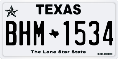 TX license plate BHM1534
