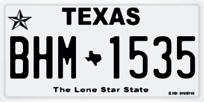 TX license plate BHM1535