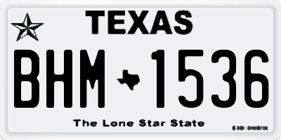 TX license plate BHM1536