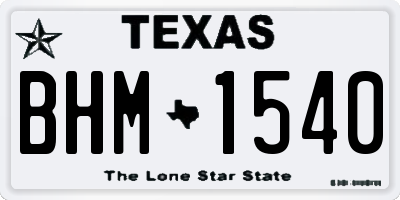 TX license plate BHM1540