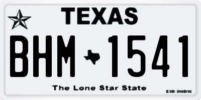 TX license plate BHM1541