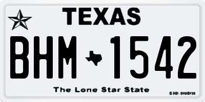 TX license plate BHM1542