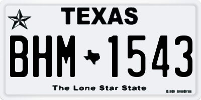 TX license plate BHM1543