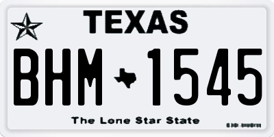 TX license plate BHM1545