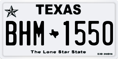 TX license plate BHM1550