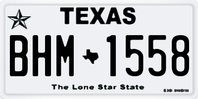 TX license plate BHM1558