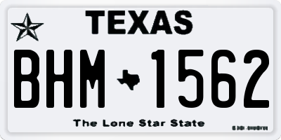 TX license plate BHM1562