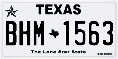 TX license plate BHM1563